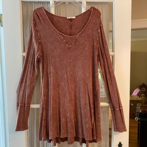 Easel waffle knit tunic top